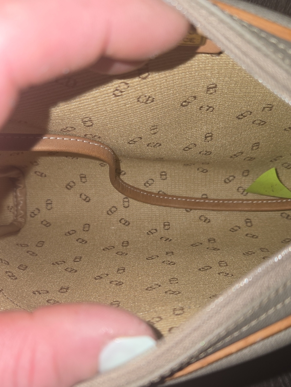 Christian Dior Tan & Taupe Canvas Crossbody Bag VINTAGE 80S - Picture 4 of 6